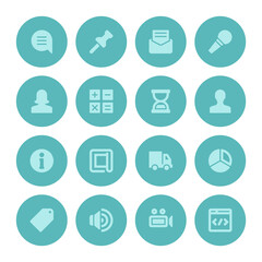 Flat icons vector set and long shadow effect for web design, infographics, ui and mobile apps. Objects, business, office, communication and marketing items