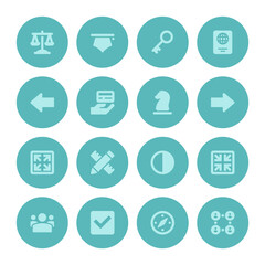 Flat icons vector set and long shadow effect for web design, infographics, ui and mobile apps. Objects, business, office, communication and marketing items