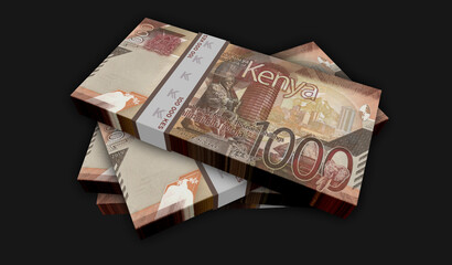 Kenya Shilling money banknotes pack 3d illustration - obrazy, fototapety, plakaty