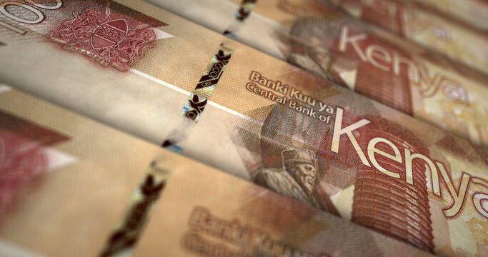 Kenya Shilling Money Banknotes Pack 3d Illustration