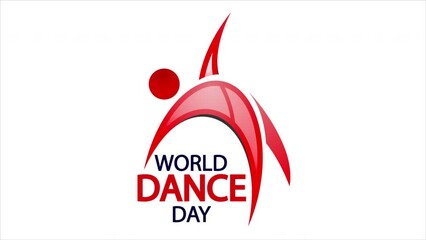 World dance day dancer logo, art video illustration.