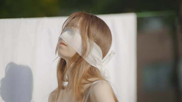 Blindfolded woman 