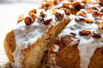 Baked Easter cake with raisins	