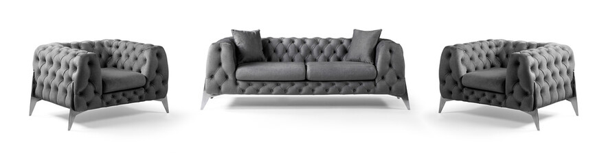 Modern furniture half set isolated  on white background