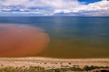 landscape of the beach and sea after a storm
