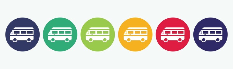 Set of flat bus icon. © Irina
