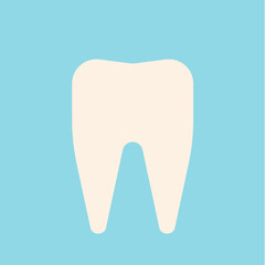 White tooth icon. Vector illustration.