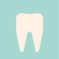 White tooth icon. Vector illustration.