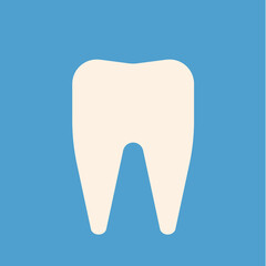 White tooth icon. Vector illustration.