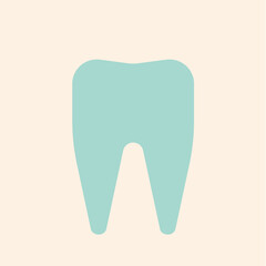 White tooth icon. Vector illustration.