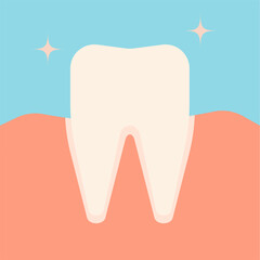 White tooth icon. Vector illustration.