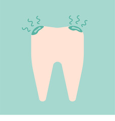 White tooth icon. Vector illustration.