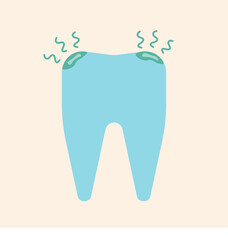 White tooth icon. Vector illustration.