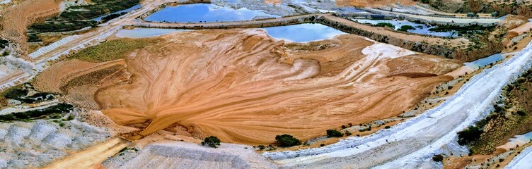drone shot of slurry at a quarry