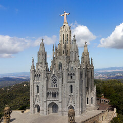 Temple of the Sacred Heart of Jesus Tibidabo Barcelona.