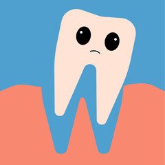 White tooth icon. Vector illustration.