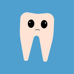 White tooth icon. Vector illustration.