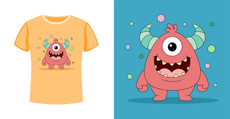 Hand drawn monster for t shirt design © Hadi