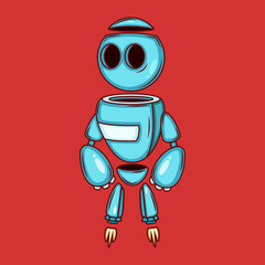 Fototapeta premium vector robots, robots, humanoid, toys, colored robots