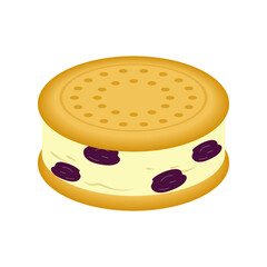 ビスケットサンドアイス（ラムレーズン）