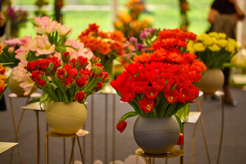 beautiful abstract background with flowers in blur dof.