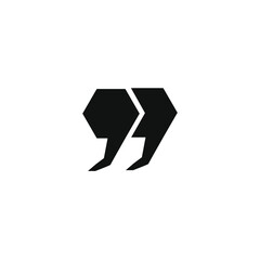 Quotation mark logo vector. Quote icon. Quote symbol