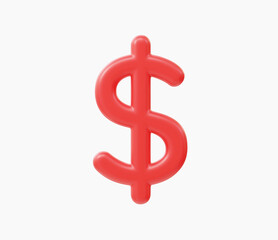 3d Realistic Dollar Sign vector illustration.