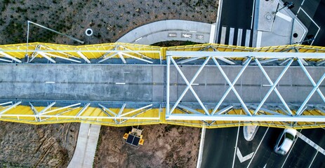 top down of a pedestrian bridge