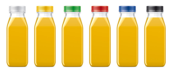 Set of Bottles with juice. 