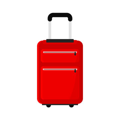 Red Travel Suitcase Bag Icon Clipart Vector Illustration
