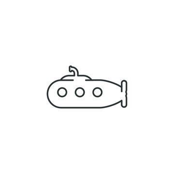 Vector sign of the submarine symbol is isolated on a white background. submarine icon color editable.
