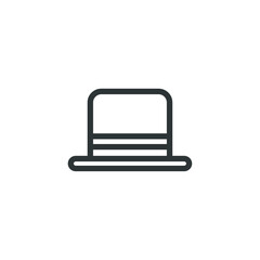 Vector sign of the top hat symbol is isolated on a white background. top hat icon color editable.