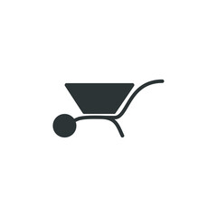 Fototapeta na wymiar Vector sign of the Wheelbarrow cart symbol is isolated on a white background. Wheelbarrow cart icon color editable.