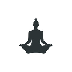 Vector sign of the yoga symbol is isolated on a white background. yoga icon color editable.