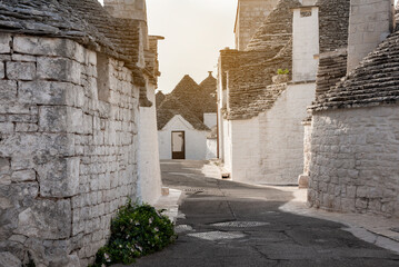 Alberobello town in Italy, famous for its hictoric trullo houses