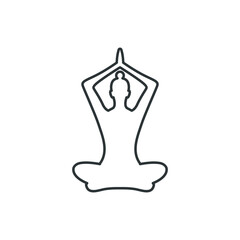 Vector sign of the yoga symbol is isolated on a white background. yoga icon color editable.