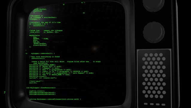 4K Loop Animation of Computer Screen Showing App Design Interface Working Terminal User Interface Showing Code Line. Innovative Artificial Intelligence Innovative Cyber Secure Software