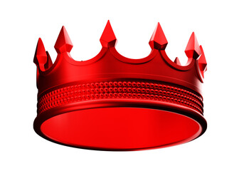 Royal red crown. Emperor's crown visualization. Crown symbolizes VIP or Premium status. Concept element to signify premium subscription. Template for graphic design isolated on white. 3d image © Grispb