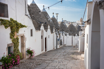 Alberobello town in Italy, famous for its hictoric trullo houses