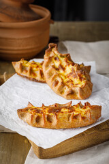 Finnish Traditional Pasties Or Pirogs - Karelian Pasties, Karelian Pies Or Karelian Pirogs From Region Of Karelia.