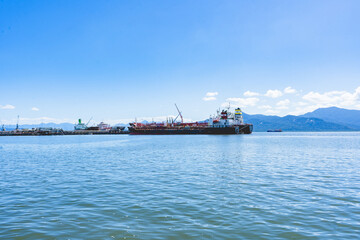 Cargo ship in port