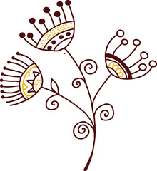 A flower in an ethnostile.Vector file.