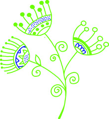 A flower in an ethnostile.Vector file.