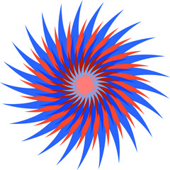 Abstract bright star with a small rotation. Vector file.
