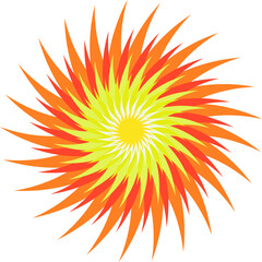 Abstract bright star with a small rotation. Vector file.