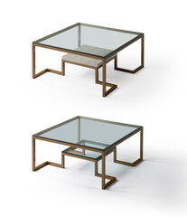 Modern coffee table on white background