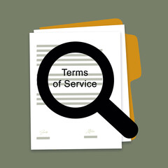 Terms of Service contract document signed 