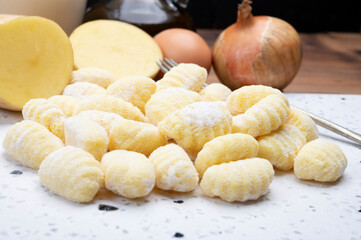 Italian cuisine, homemade gnocchi di patata made from potatoes