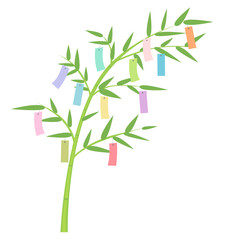 七夕の笹の葉のアイコンイラスト