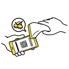 Cashless payment with smartphone	[bicolor 2]